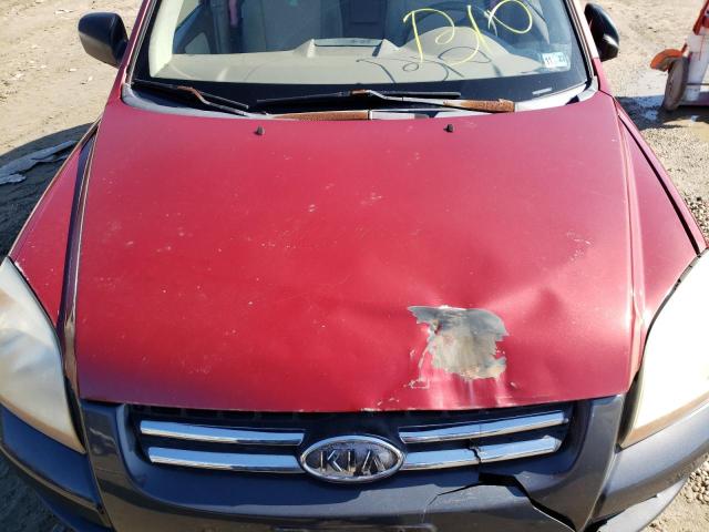 KNDJE723257110035 - 2005 KIA SPORTAGE RED photo 12