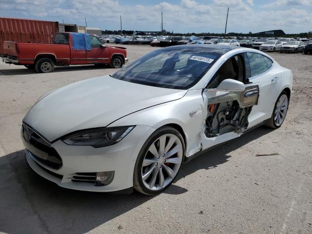 5YJSA1H2XFFP76213 - 2015 TESLA MODEL S 85 WHITE photo 1