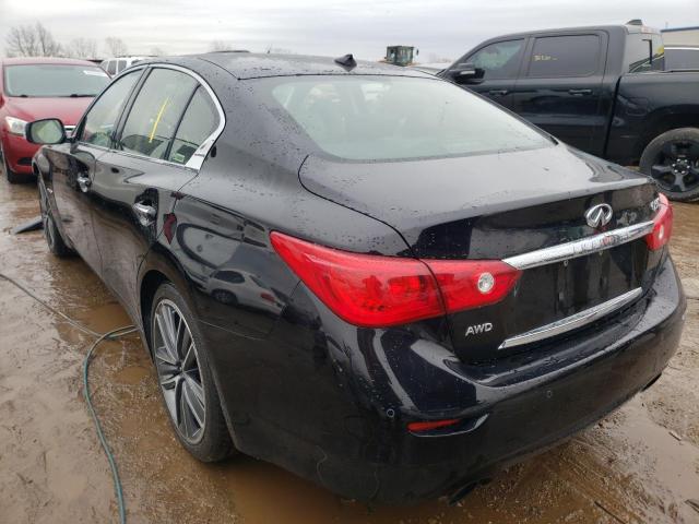 JN1AV7AR1EM700656 - 2014 INFINITI Q50 HYBRID BLACK photo 3