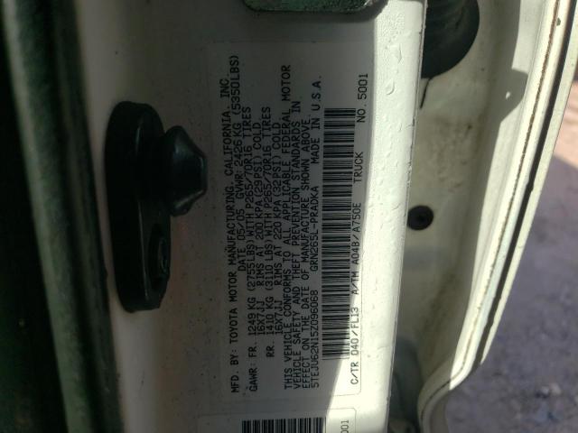 5TEJU62N15Z096068 - 2005 TOYOTA TACOMA DOU WHITE photo 12