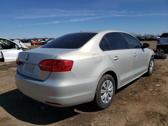 3VW2K7AJ9BM385770 - 2011 VOLKSWAGEN JETTA BASE 银色 照片 4