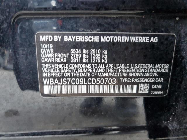 WBAJS7C09LCD50703 - 2020 BMW M550XI BLACK photo 12