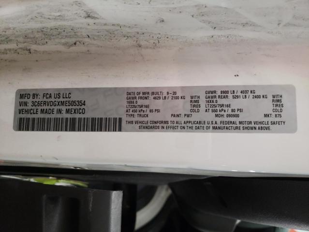 3C6ERVDGXME505354 - 2021 RAM PROMASTER 白色 照片 10