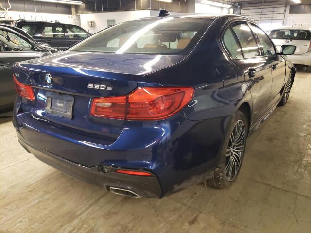 WBAJB1C0XLCD42395 - 2020 BMW 530XE BLUE photo 4