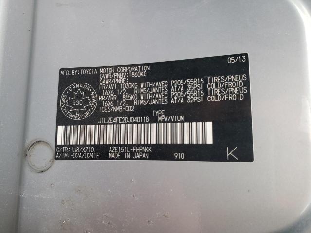 JTLZE4FE2DJ040118 - 2013 TOYOTA SCION XB Grau Foto 12