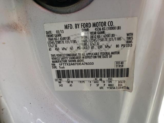 1FT7X2A67DEA76333 - 2013 FORD F250 SUPER WHITE photo 12