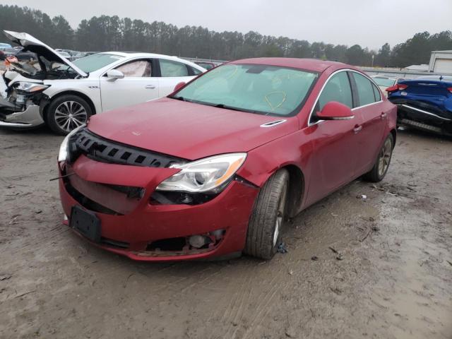 2G4GN5EX7E9322789 - 2014 BUICK REGAL PREM MAROON photo 2