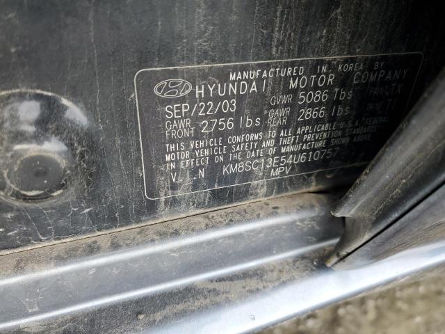 KM8SC13E54U610757 - 2004 HYUNDAI SANTA FE G BLACK photo 13