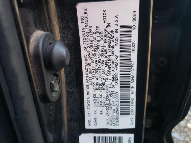 5TEMU52N45Z110889 - 2005 TOYOTA TACOMA DOU BLACK photo 13