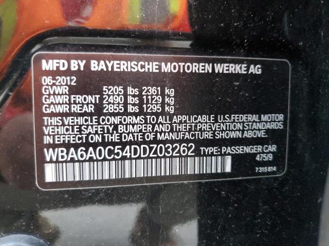 WBA6A0C54DDZ03262 - 2013 BMW 640 I WHITE photo 12