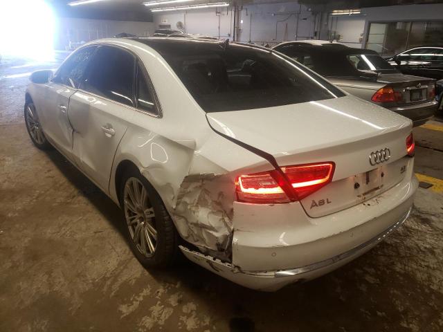 WAURVAFD7CN018282 - 2012 AUDI A8 L WHITE photo 3