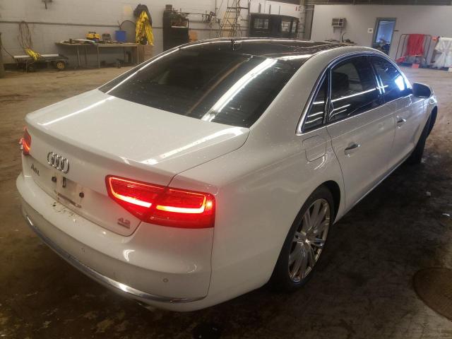 WAURVAFD7CN018282 - 2012 AUDI A8 L WHITE photo 4