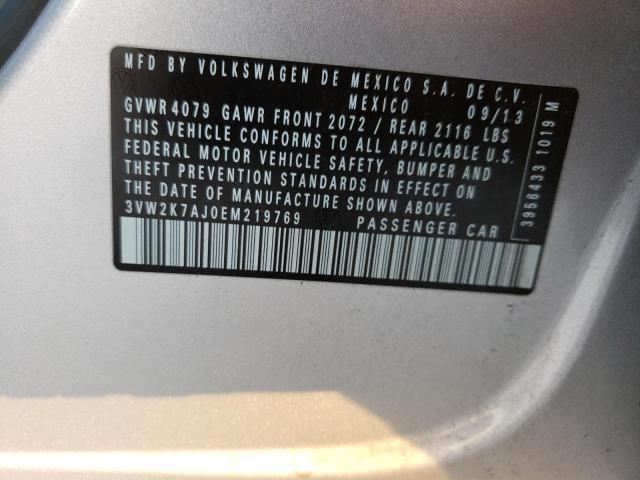 3VW2K7AJ0EM219769 - 2014 VOLKSWAGEN JETTA BASE 银色 照片 13