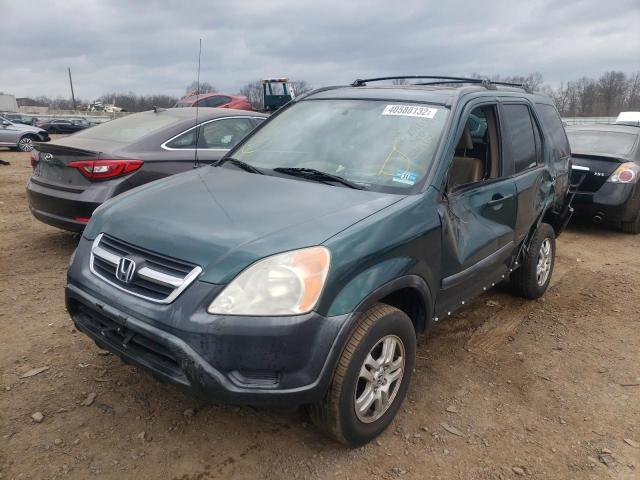 JHLRD78862C064076 - 2002 HONDA CR-V GREEN photo 2