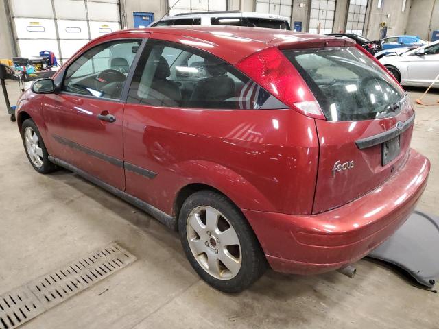 3FAFP31362R116215 - 2002 FORD FOC ZX3 RED photo 2