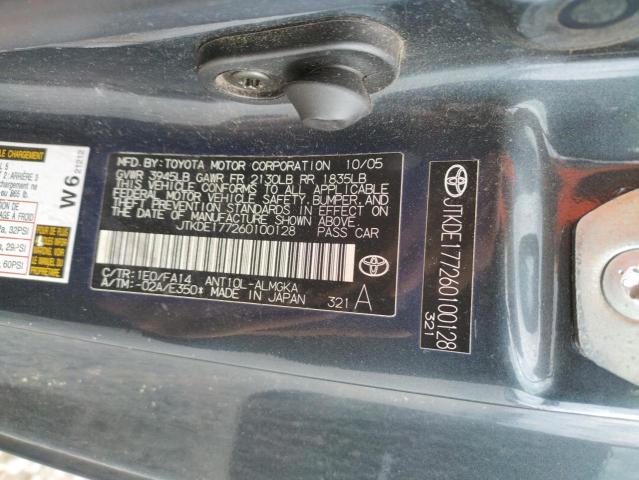 JTKDE177260100128 - 2006 TOYOTA SCION TC უცნობი - მიუღებელი მარაგისთვის ფოტო 10