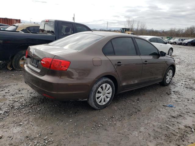3VW2K7AJ6EM363763 - 2014 VOLKSWAGEN JETTA BASE BROWN photo 3
