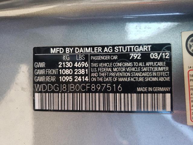 WDDGJ8JB0CF897516 - 2012 MERCEDES-BENZ C 350 4MAT GRAY photo 12