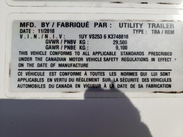 1UYVS2536K3748818 - 2019 UTILITY DRYVAN WHITE photo 10