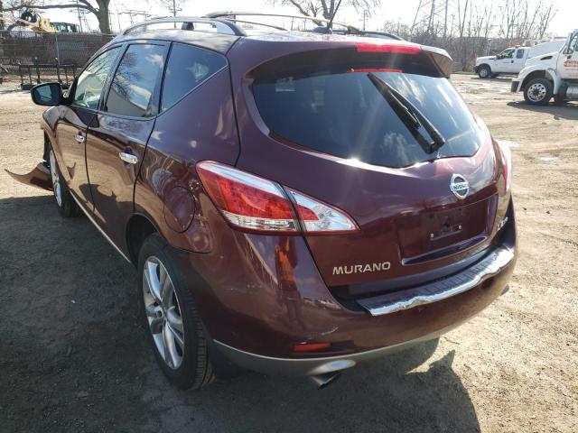 JN8AZ1MW4BW151832 - 2011 NISSAN MURANO S BURGUNDY photo 3