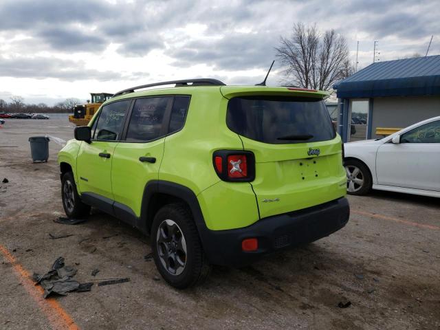 ZACCJBAB7HPF77538 - 2017 JEEP RENEGADE S GREEN photo 3