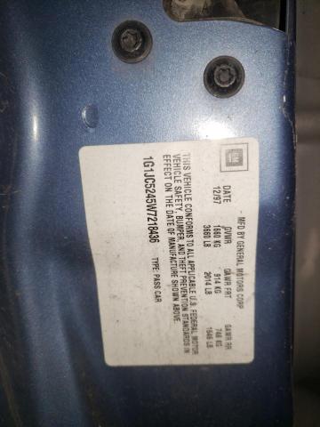 1G1JC5245W7218436 - 1998 CHEVROLET CAVALIER BLUE photo 12