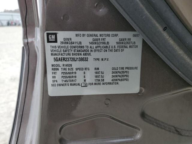 5GAER23728J138632 - 2008 BUICK ENCLAVE CX GRAY photo 13