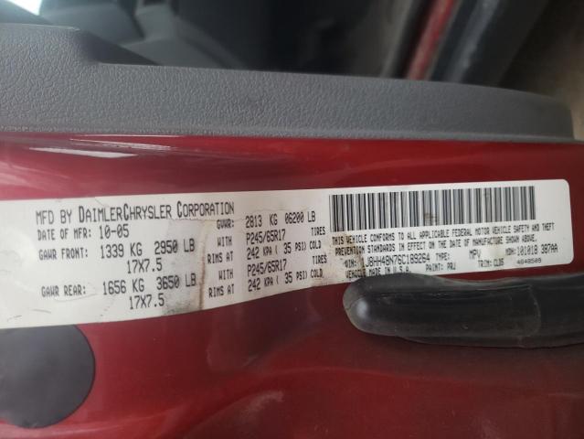 1J8HH48N76C189264 - 2006 JEEP COMMANDER 红色 照片 13