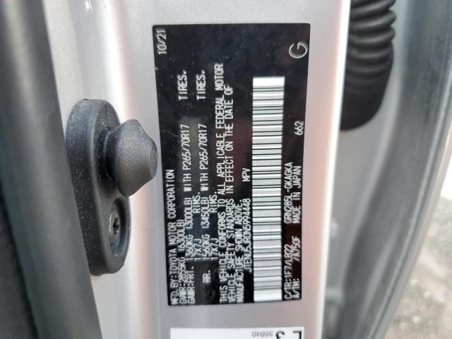 JTENU5JR0N5994448 - 2022 TOYOTA 4RUNNER SR 银色 照片 14