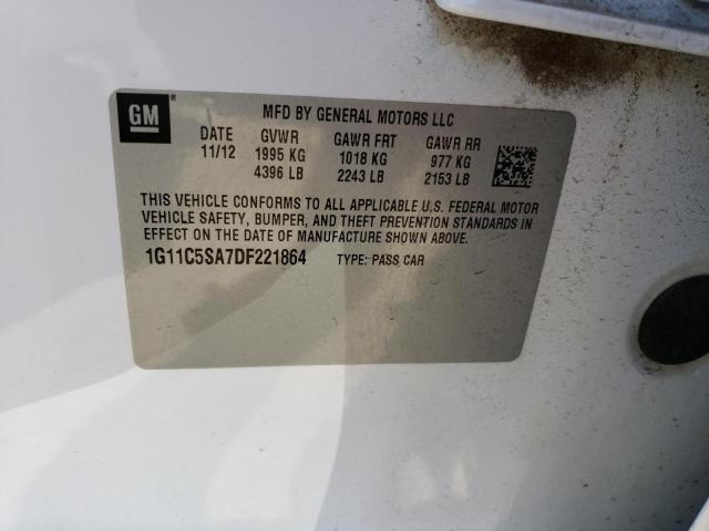 1G11C5SA7DF221864 - 2013 CHEVROLET MALIBU 1LT Ağ foto 12