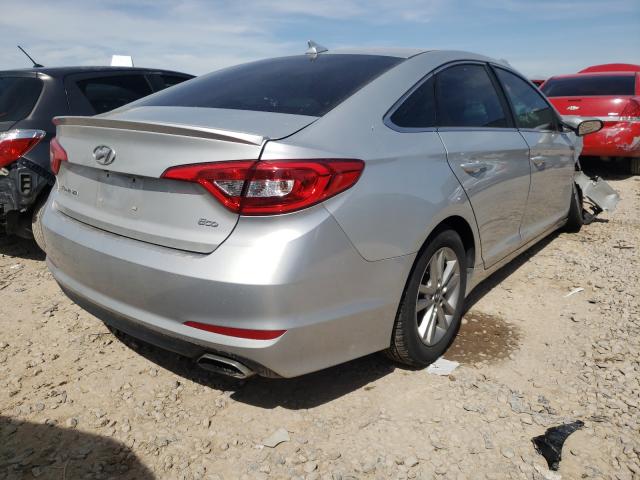 5NPE24AA8FH181021 - 2015 HYUNDAI SONATA ECO SILVER photo 4