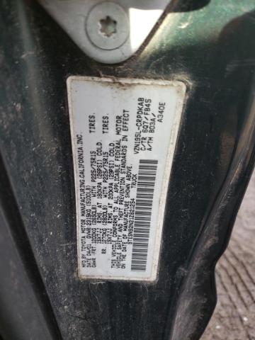 5TESN92N21Z821254 - 2001 TOYOTA TACOMA მწვანე ფოტო 12