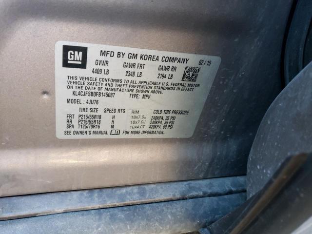 KL4CJFSB0FB145087 - 2015 BUICK ENCORE CON 棕色 照片 14