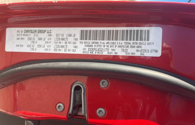 3C63DPGL8CG211772 - 2012 DODGE RAM 3500 S RED photo 10