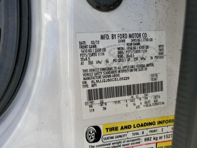 5LMJJ2J50CEL05229 - 2012 LINCOLN NAVIGATOR 白色 照片 13