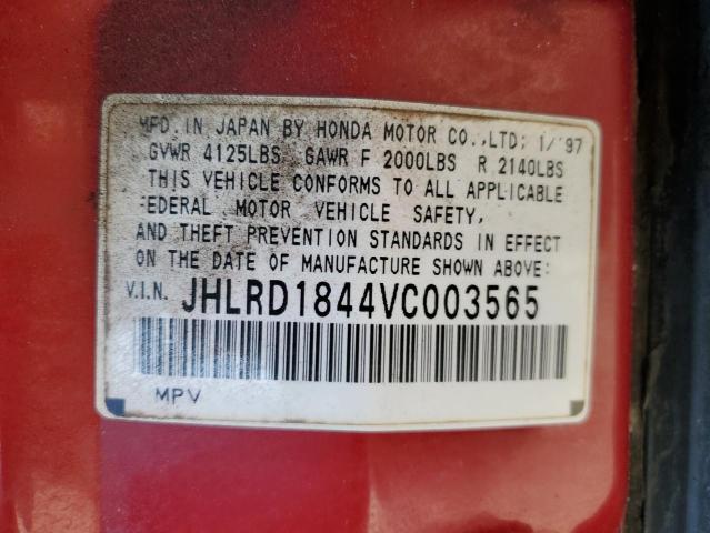 JHLRD1844VC003565 - 1997 HONDA CR-V RED photo 13