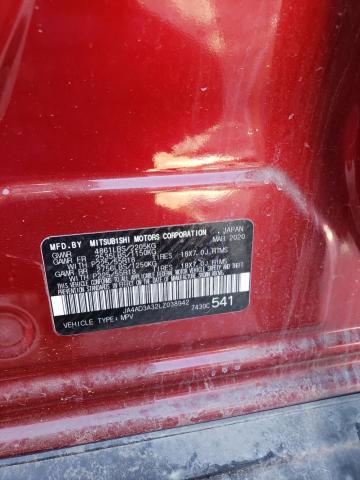 JA4AD3A32LZ038942 - 2020 MITSUBISHI OUTLANDER RED photo 13