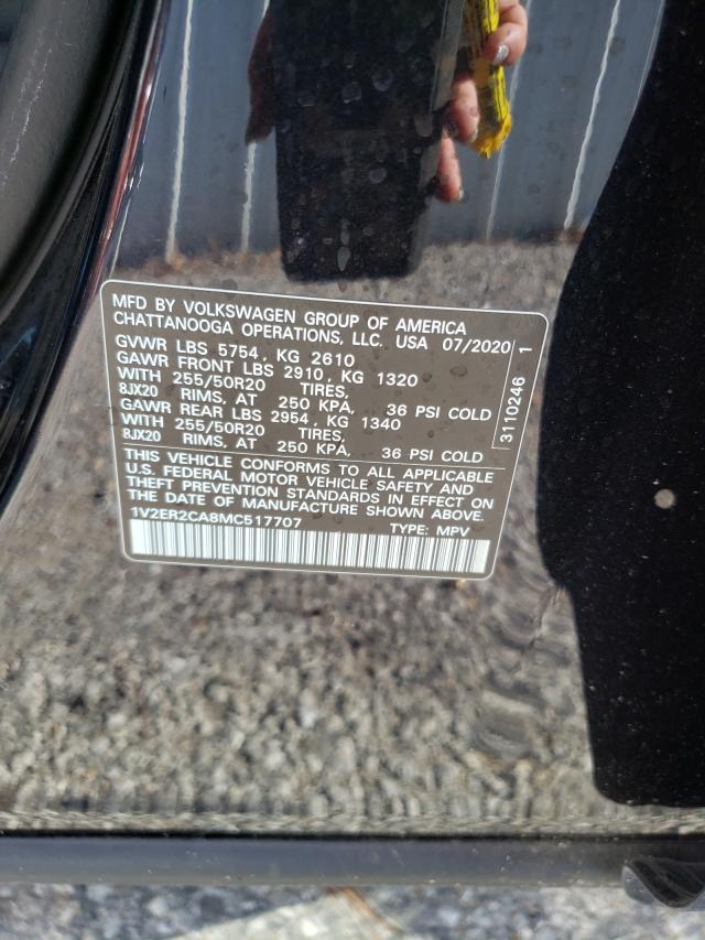 1V2ER2CA8MC517707 - 2021 VOLKSWAGEN ATLAS SEL Qara foto 10