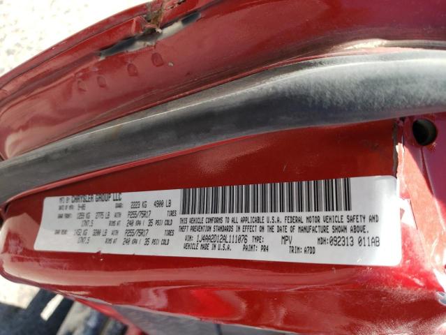 1J4AA2D12AL111076 - 2010 JEEP WRANGLER S RED photo 10