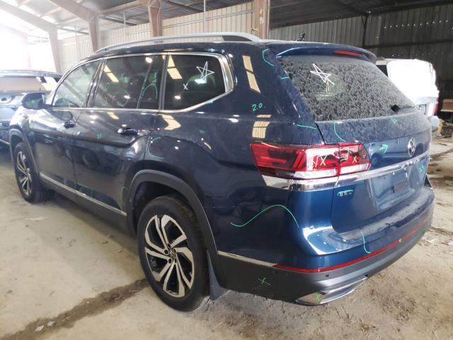 1V2TP2CAXMC516619 - 2021 VOLKSWAGEN ATLAS SEL BLUE photo 3