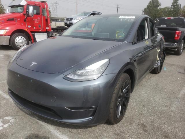 5YJYGDEE4MF278563 - 2021 TESLA MODEL Y رمادي صورة 2