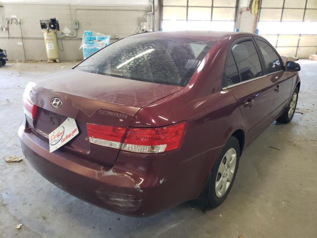 5NPET46C07H212979 - 2007 HYUNDAI SONATA GLS BURGUNDY photo 4