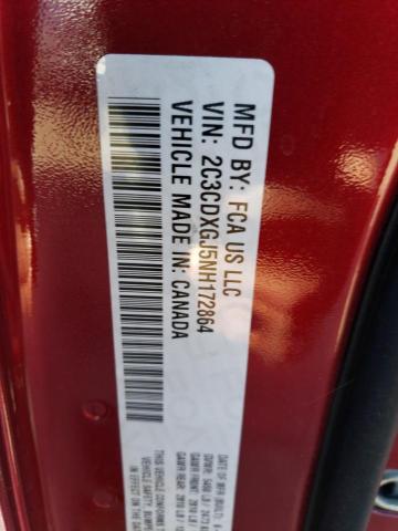 2C3CDXGJ5NH172864 - 2022 DODGE CHARGER SC BURGUNDY photo 12