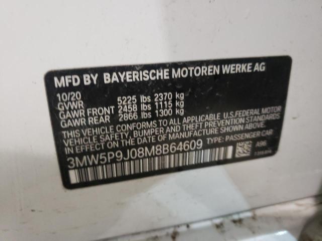 3MW5P9J08M8B64609 - 2021 BMW 330XE WHITE photo 10