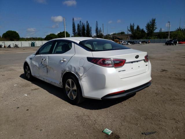 KNAGM4AD1E5075776 - 2014 KIA OPTIMA HYB WHITE photo 3