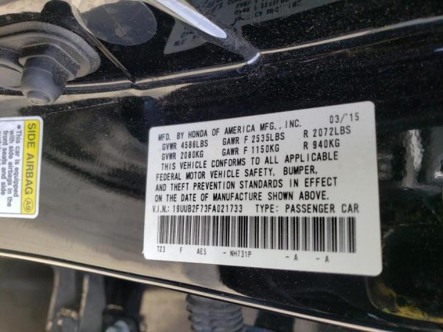 19UUB2F73FA021733 - 2015 ACURA TLX ADVANC BLACK photo 10