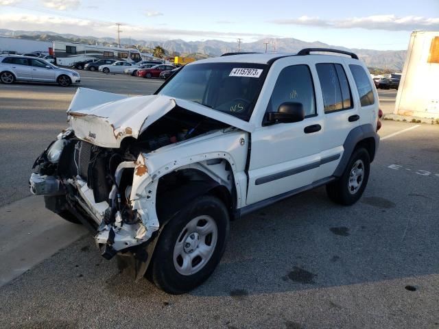 1J4GL48K85W599294 - 2005 JEEP LIBERTY SP WHITE photo 1