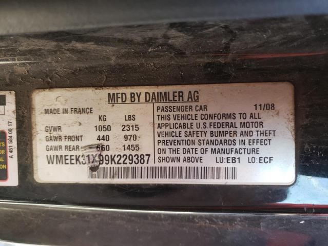 WMEEK31X99K229387 - 2009 SMART FORTWO PAS 红色 照片 12