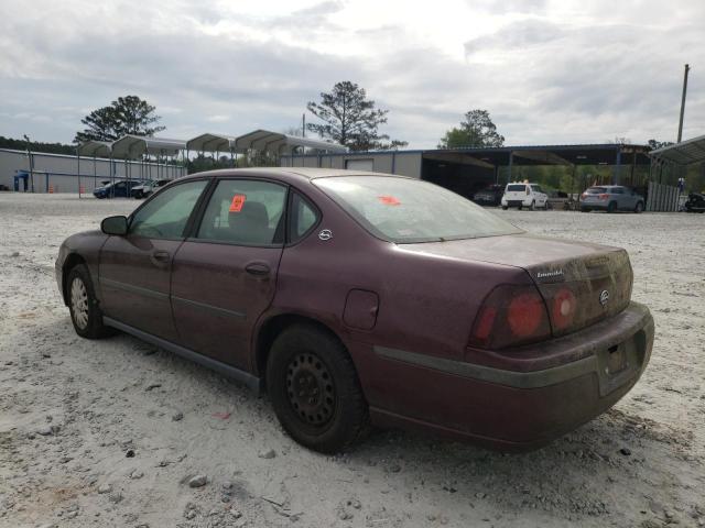 2G1WF52E539398792 - 2003 CHEVROLET IMPALA BURGUNDY photo 3