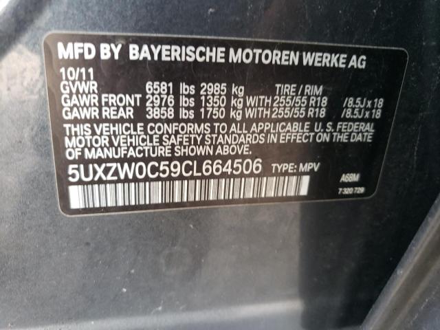 5UXZW0C59CL664506 - 2012 BMW X5 XDRIVE3 Grafit foto 13